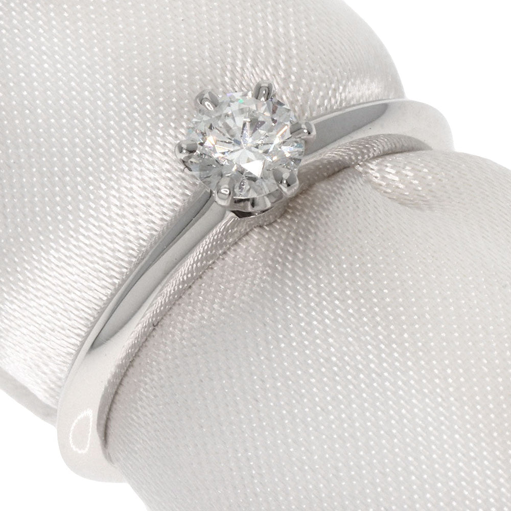 TIFFANY&Co. Ring PT950 Silver solitaire diamond knife edge Women Used Authentic