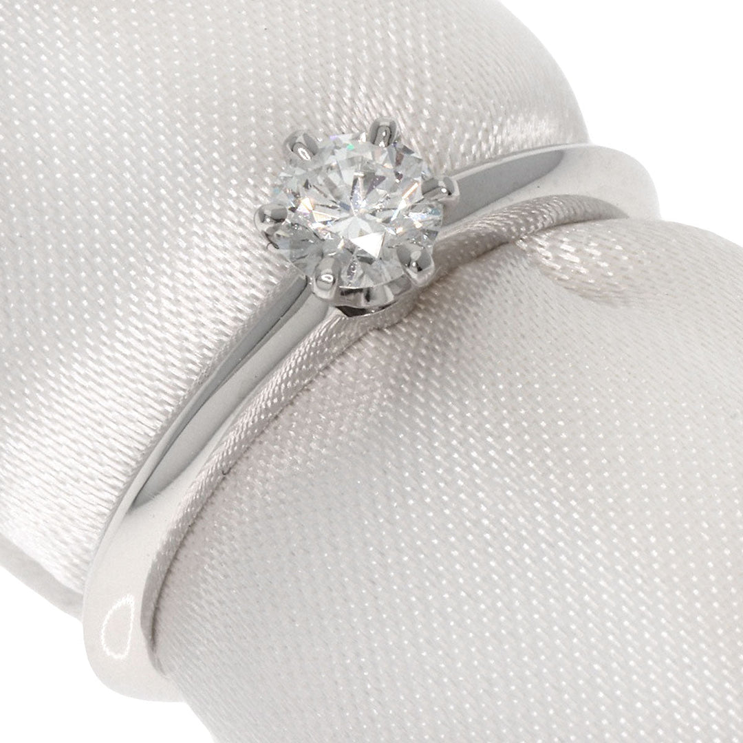 TIFFANY&Co. Ring PT950 Silver solitaire diamond knife edge Women Used Authentic