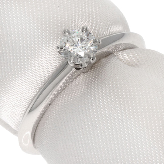 TIFFANY&Co. Ring PT950 Silver solitaire diamond knife edge Women Used Authentic