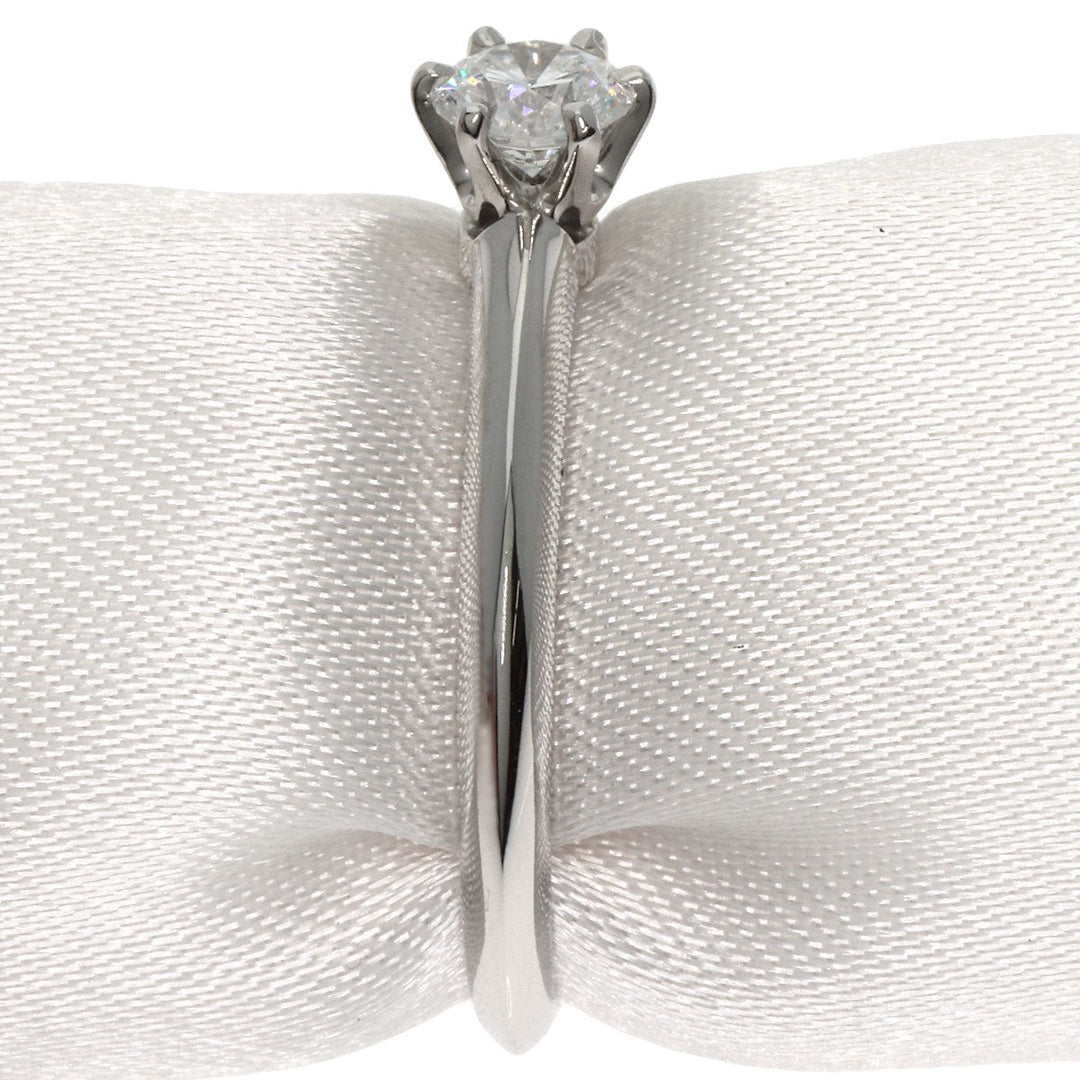TIFFANY&Co. Ring PT950 Silver solitaire diamond knife edge Women Used Authentic
