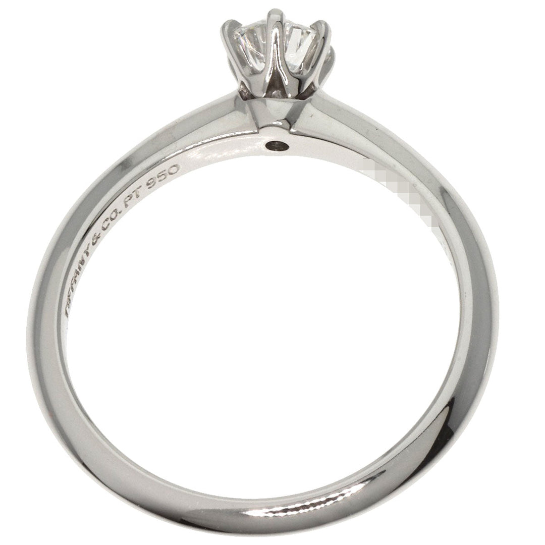 TIFFANY&Co. Ring PT950 Silver solitaire diamond knife edge Women Used Authentic