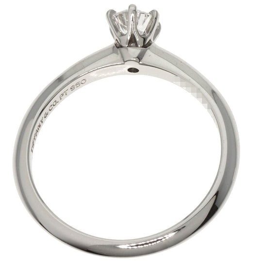 TIFFANY&Co. Ring PT950 Silver solitaire diamond knife edge Women Used Authentic