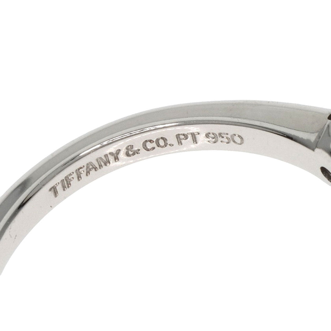 TIFFANY&Co. Ring PT950 Silver solitaire diamond knife edge Women Used Authentic