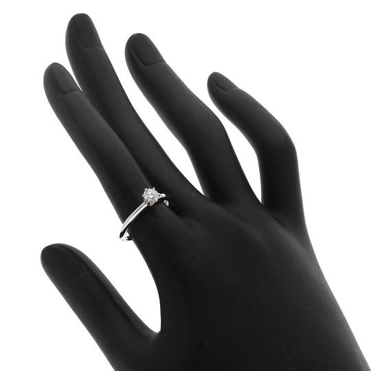 TIFFANY&Co. Ring PT950 Silver solitaire diamond knife edge Women Used Authentic