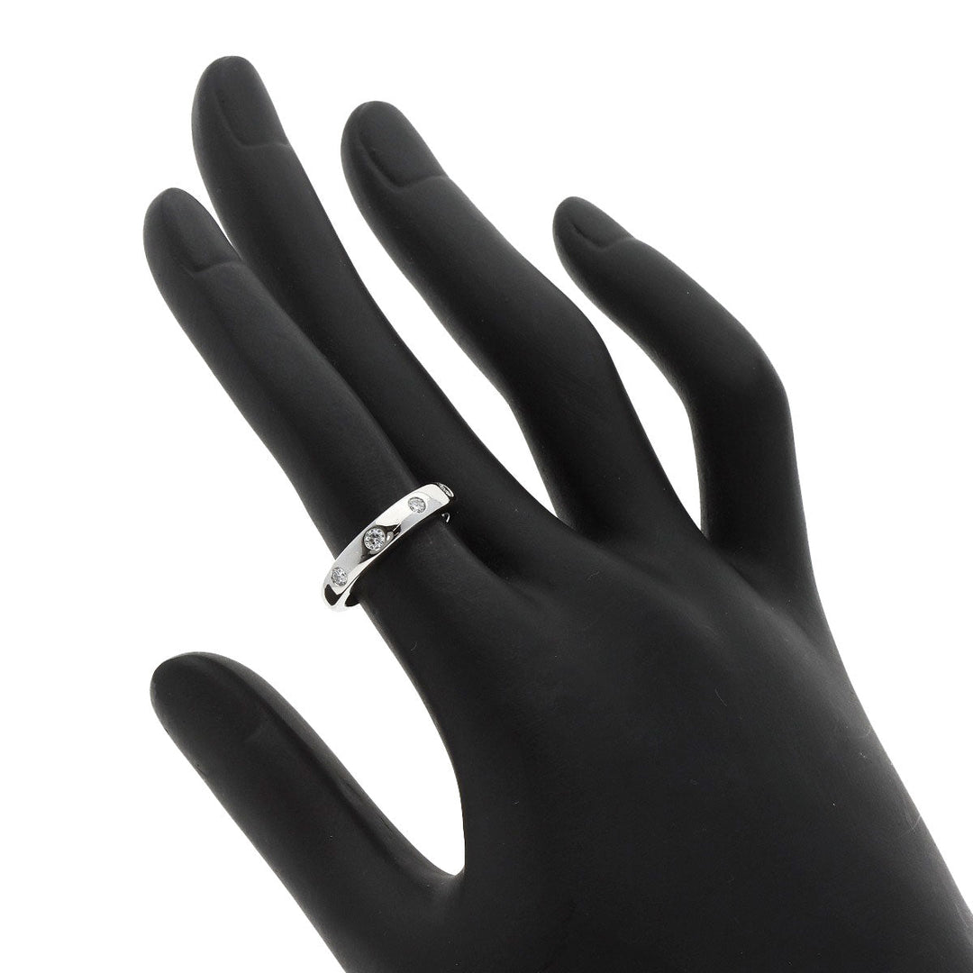 Van Cleef & Arpels Ring PT950 Silver New York Wedding Ring 4P Diamond #49