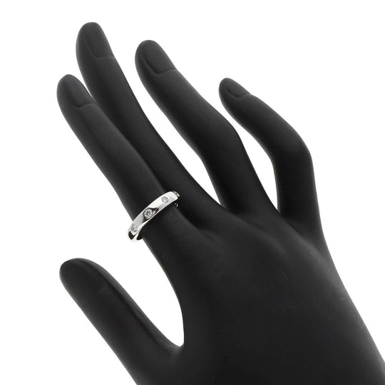 Van Cleef & Arpels Ring PT950 Silver New York Wedding Ring 4P Diamond #49