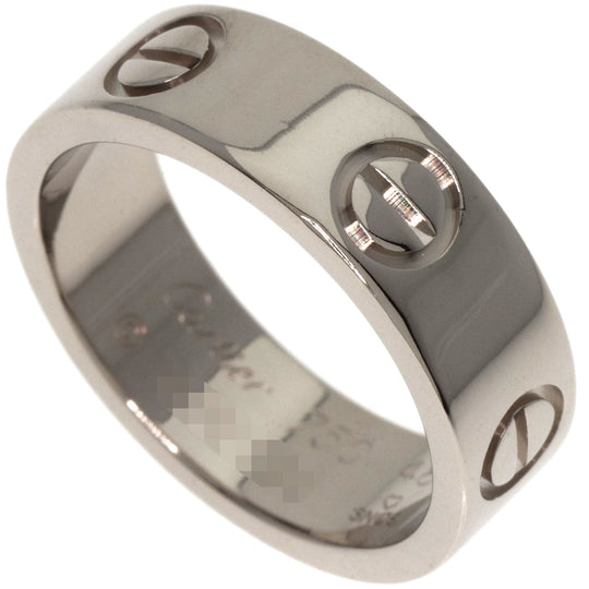 CARTIER Ring K18WG Silver Love Ring #48 Women Used Authentic