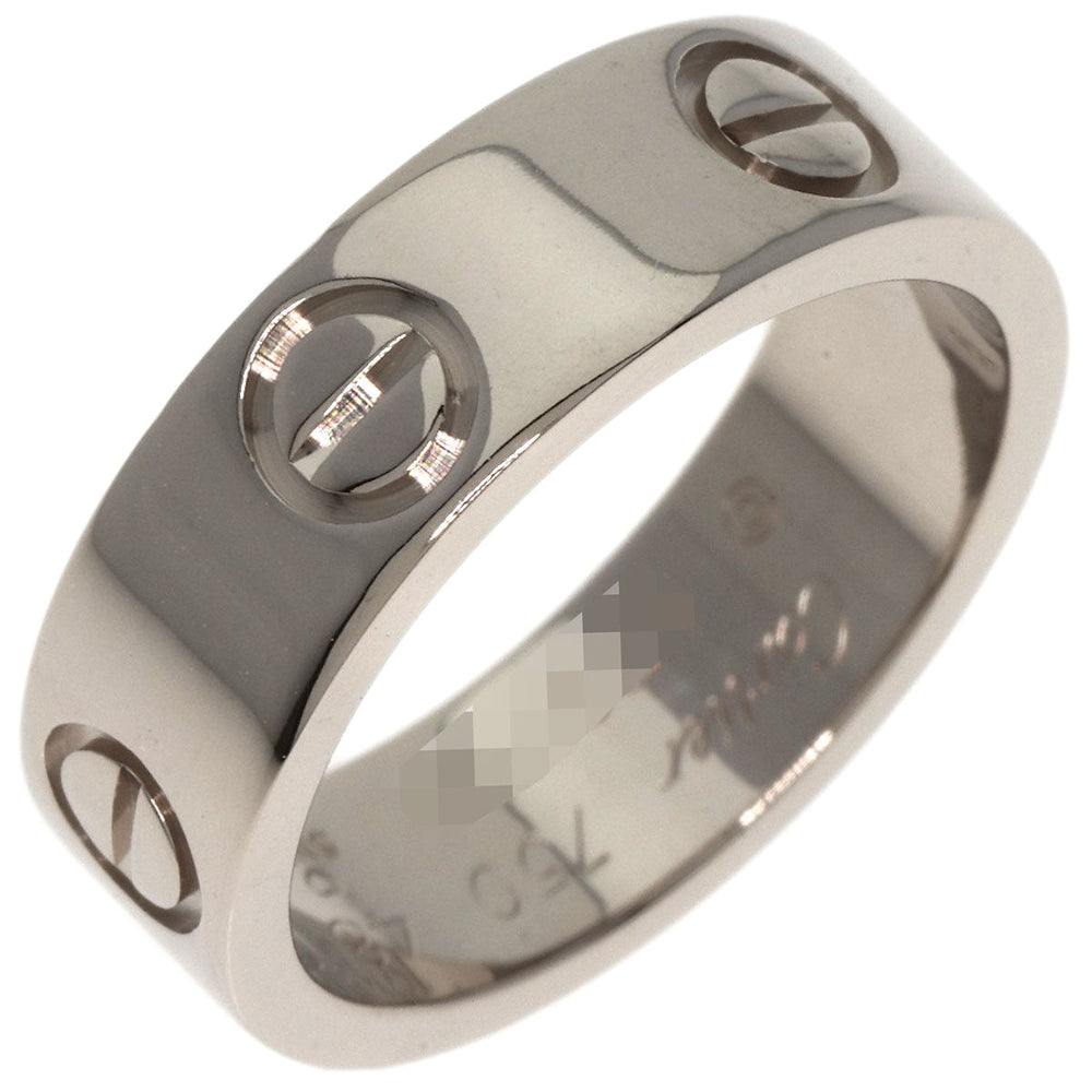 CARTIER Ring K18WG Silver Love Ring #48 Women Used Authentic