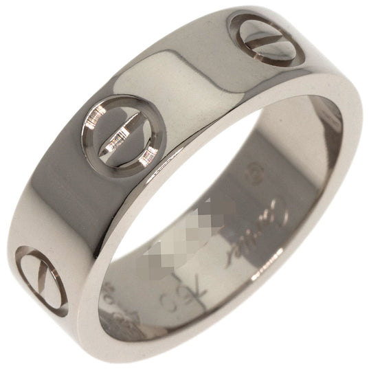 CARTIER Ring K18WG Silver Love Ring #48 Women Used Authentic