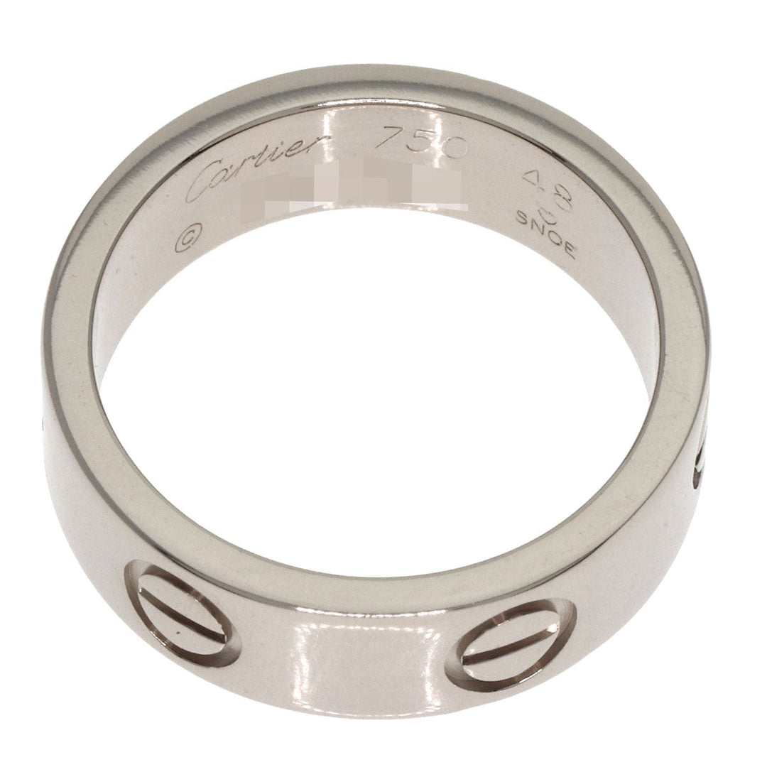 CARTIER Ring K18WG Silver Love Ring #48 Women Used Authentic