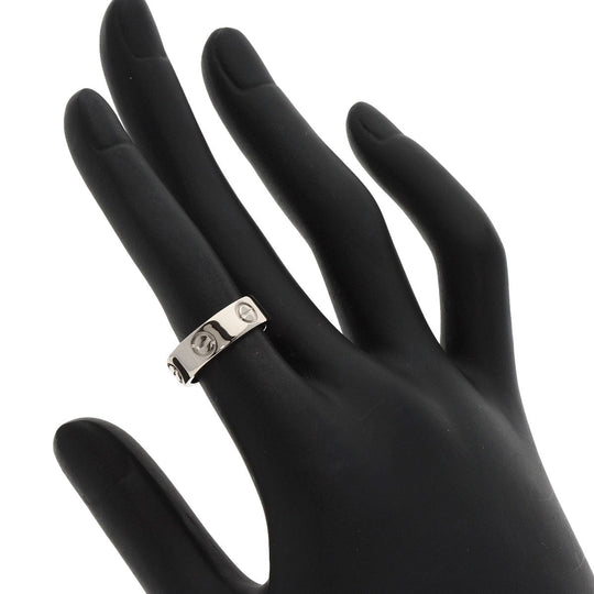 CARTIER Ring K18WG Silver Love Ring #48 Women Used Authentic