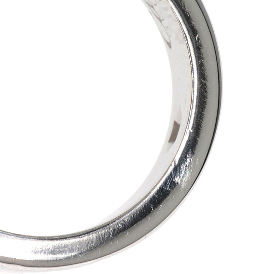 CARTIER Ring K18WG Silver Love Ring 3P Diamond #48 Women Used Authentic