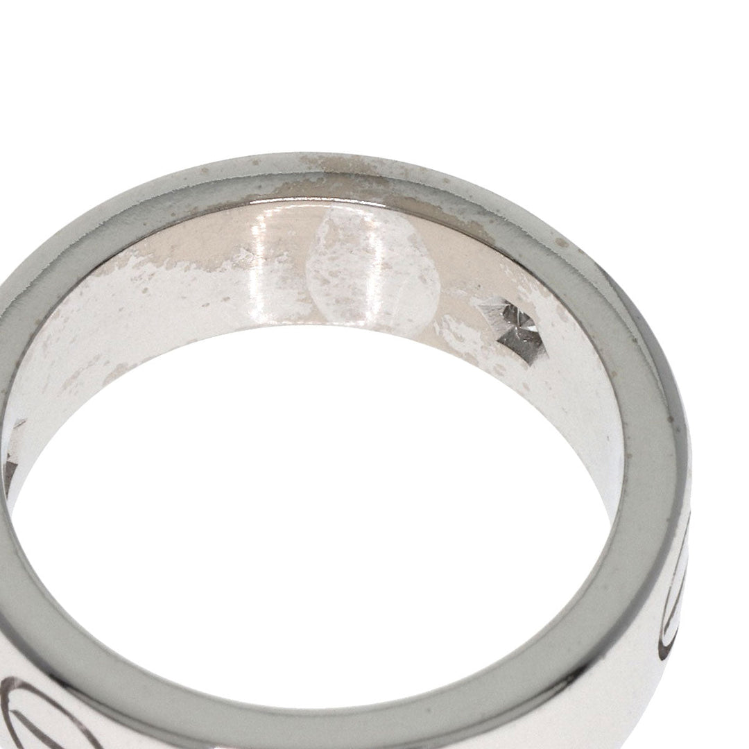CARTIER Ring K18WG Silver Love Ring 3P Diamond #48 Women Used Authentic