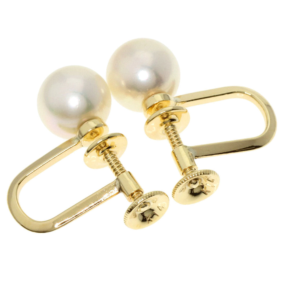 MIKIMOTO Earring K14YG gold Pearl Women Used Authentic