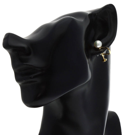 MIKIMOTO Earring K14YG gold Pearl Women Used Authentic