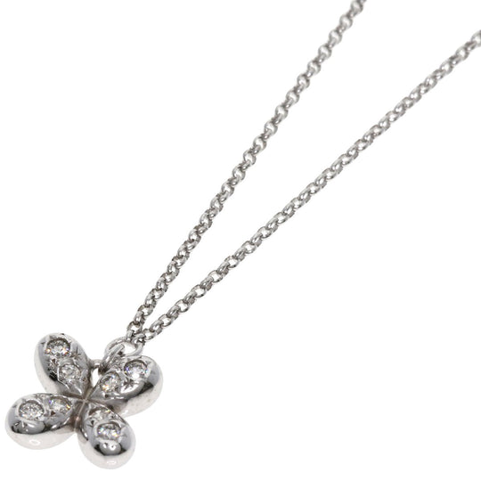 TASAKI Necklace K18WG Silver diamond Women Used Authentic