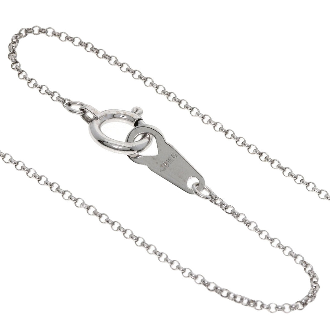 TASAKI Necklace K18WG Silver diamond Women Used Authentic