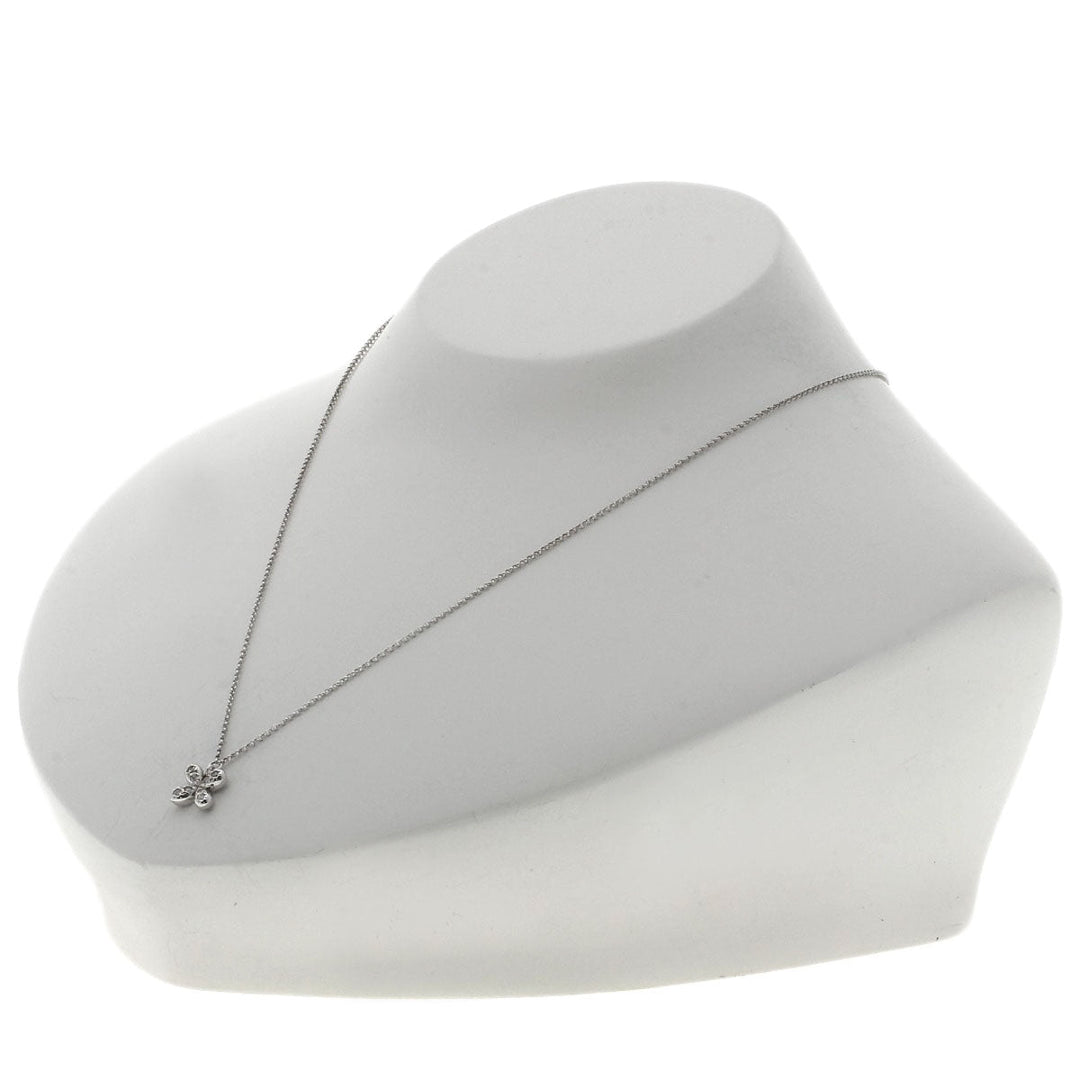 TASAKI Necklace K18WG Silver diamond Women Used Authentic