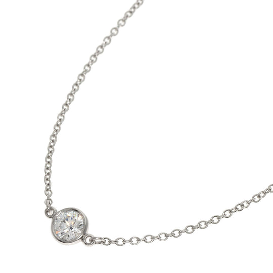TIFFANY&Co. Necklace PT950 Silver By the Yard 5P Diamond