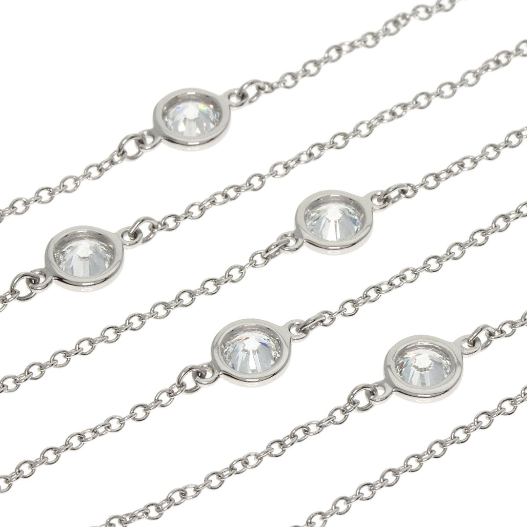 TIFFANY&Co. Necklace PT950 Silver By the Yard 5P Diamond