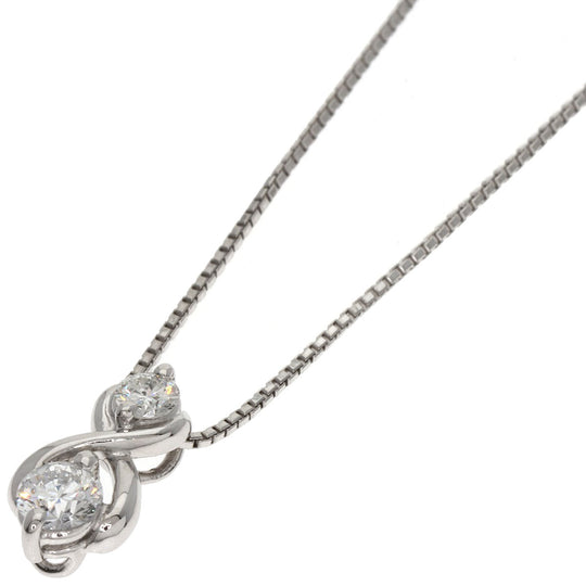 TASAKI Necklace PT850 Silver 2P diamond