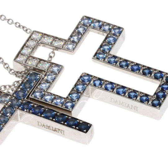Damiani Necklace K18WG Silver Belle Epoque Iceberg M Sapphire Diamond