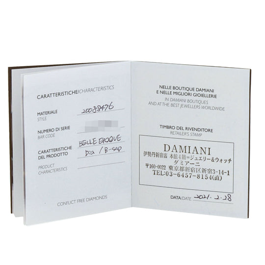 Damiani Necklace K18WG Silver Belle Epoque Iceberg M Sapphire Diamond