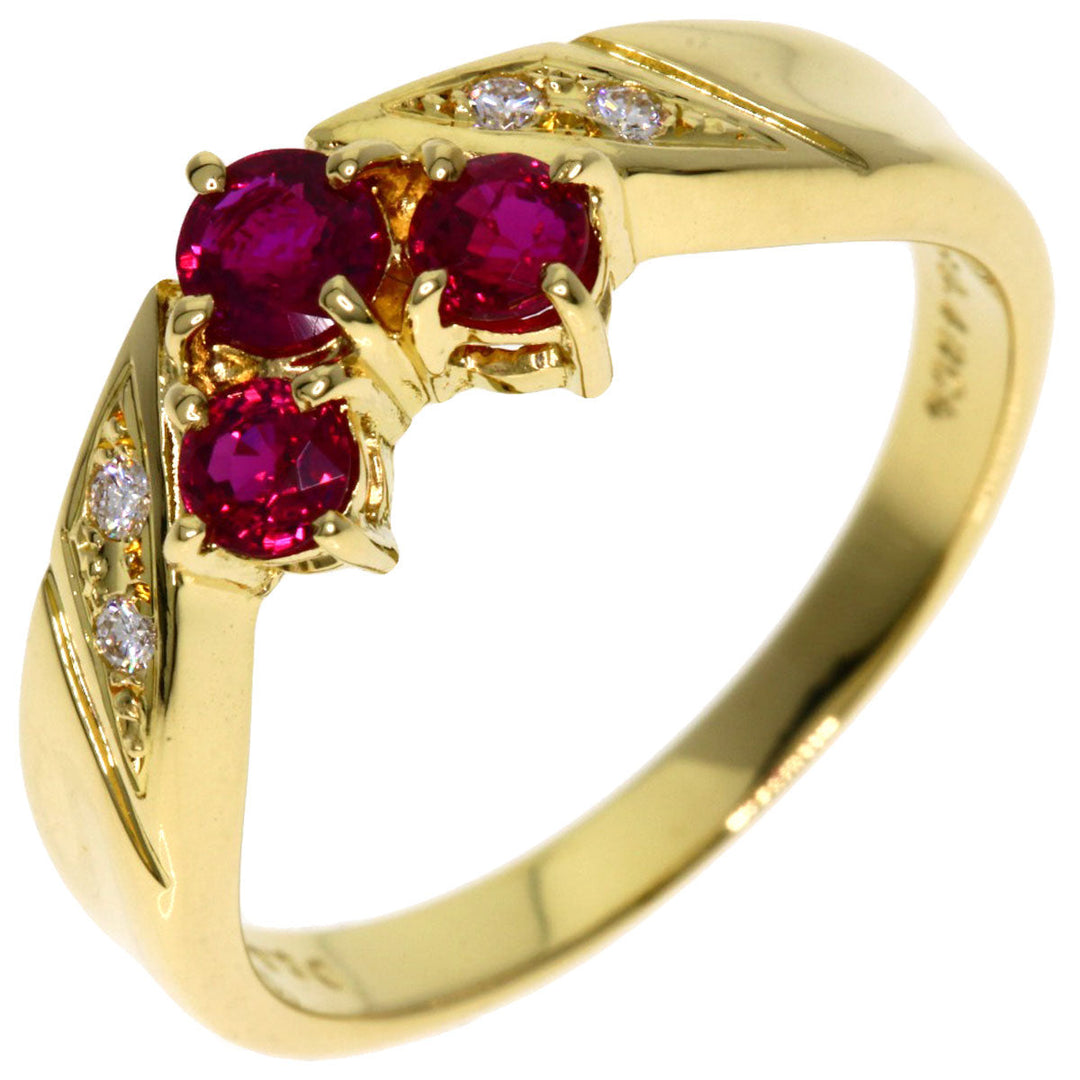 MIKIMOTO Ring 18K Yellow Gold gold Ruby diamond