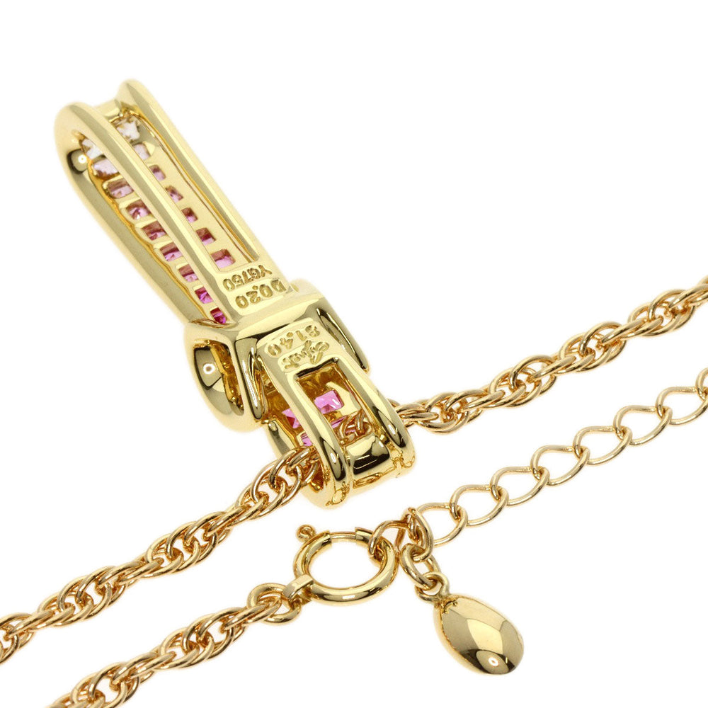 JUNE Necklace 18K Yellow Gold gold Pink sapphire diamond
