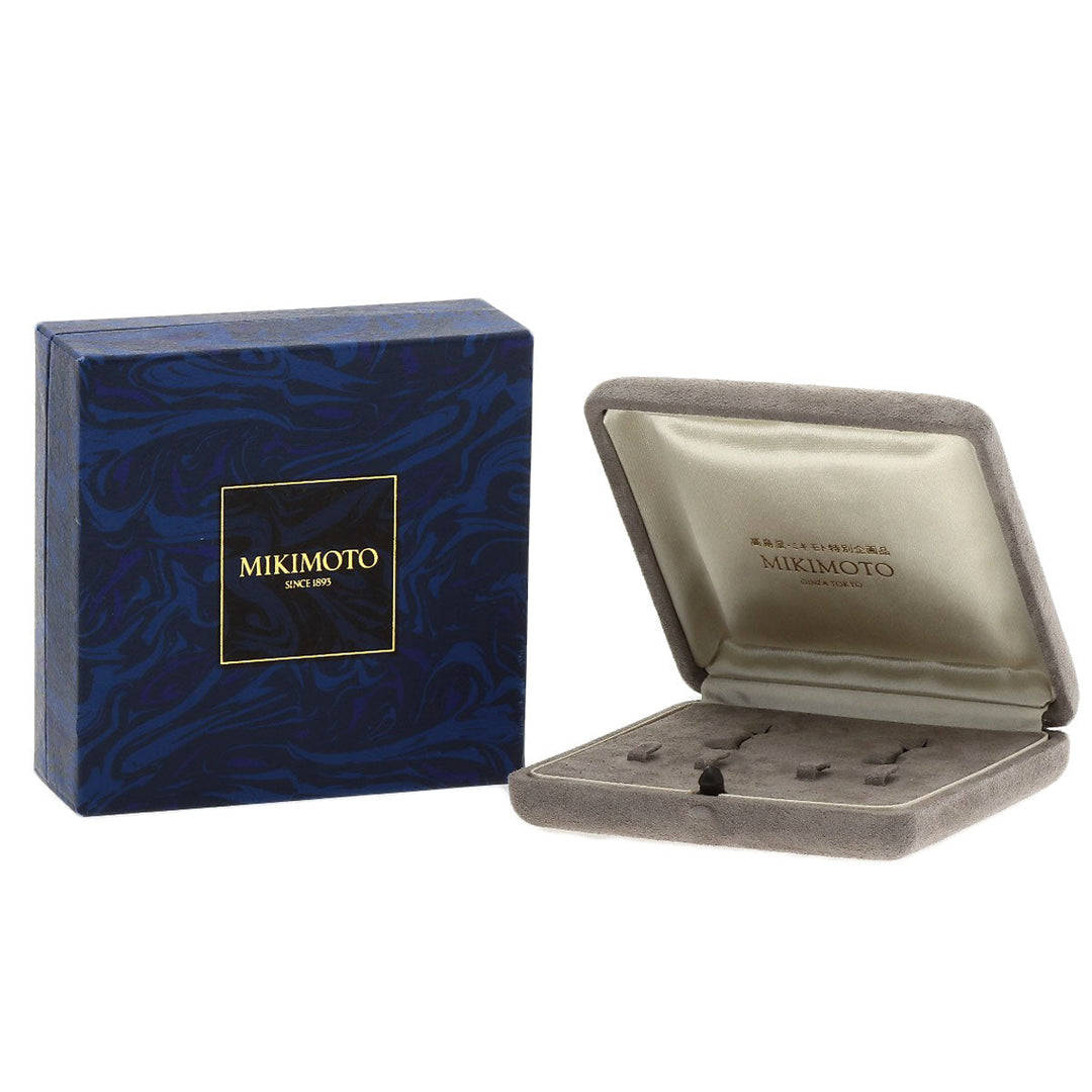 MIKIMOTO Earring 18K Yellow Gold gold Pearl Diamond Replacement TOP Set Women Used Authentic