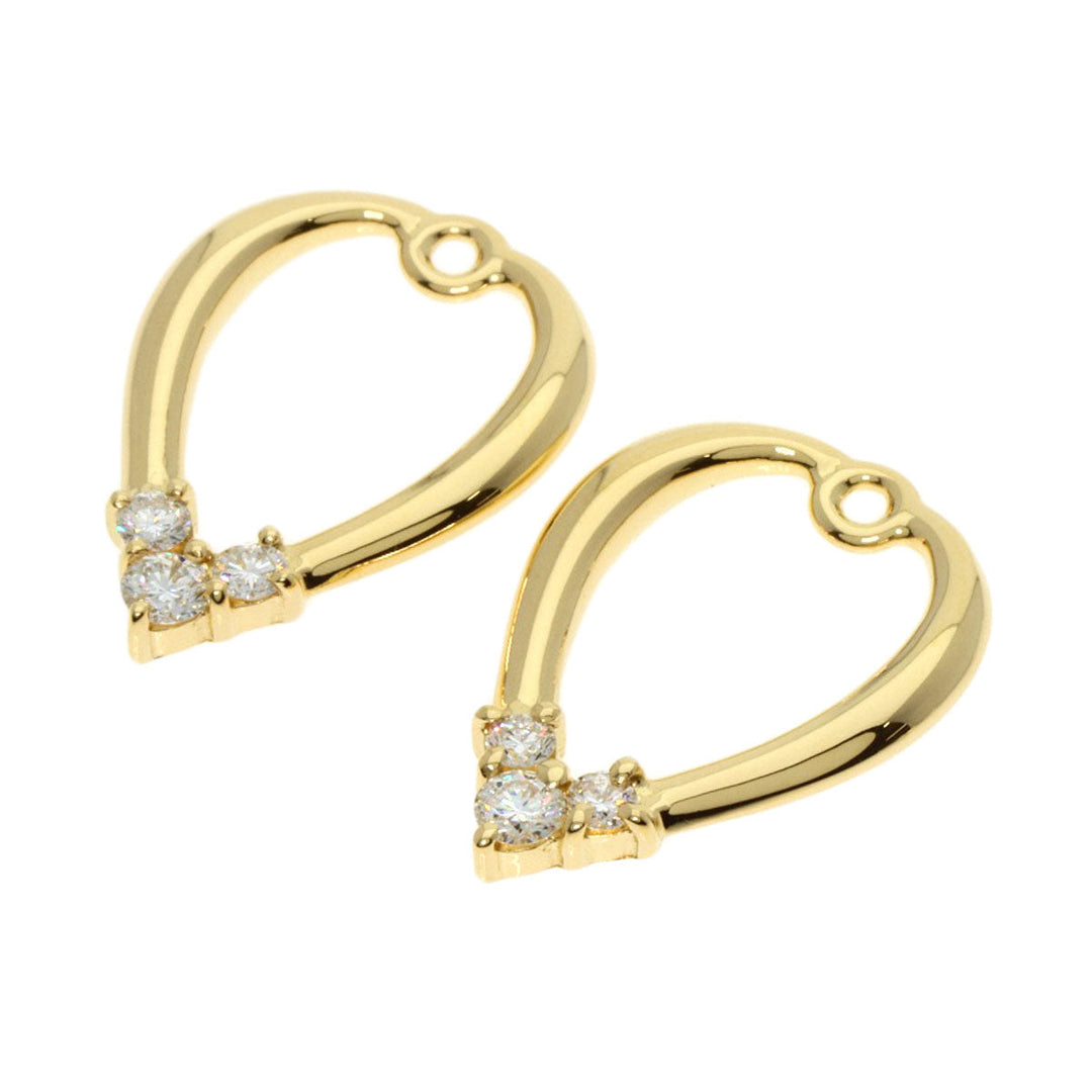 MIKIMOTO Earring 18K Yellow Gold gold Pearl Diamond Replacement TOP Set Women Used Authentic