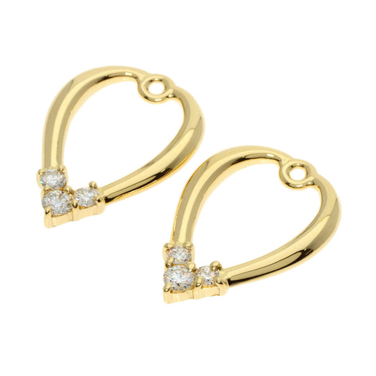 MIKIMOTO Earring 18K Yellow Gold gold Pearl Diamond Replacement TOP Set Women Used Authentic