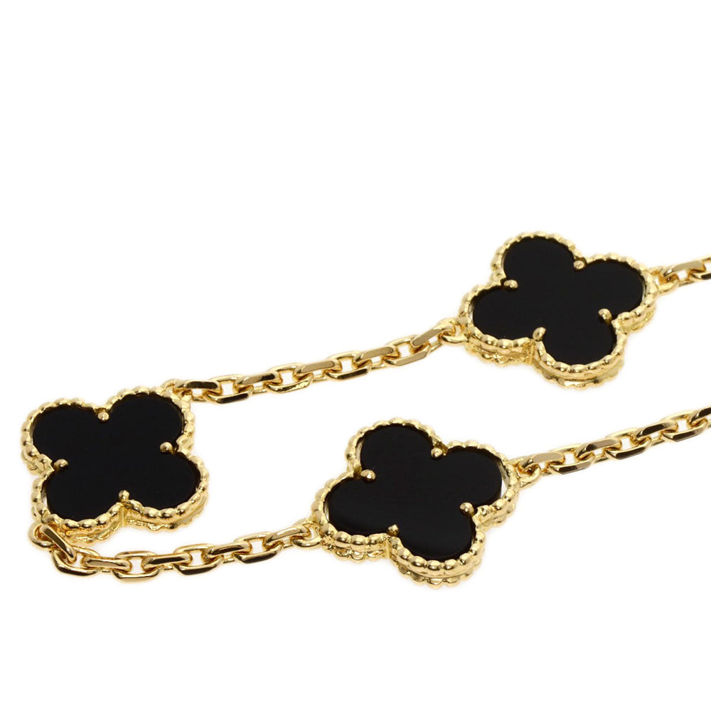 Van Cleef & Arpels bracelet 18K Yellow Gold gold Vintage Alhambra 5P Onyx Women Used Authentic