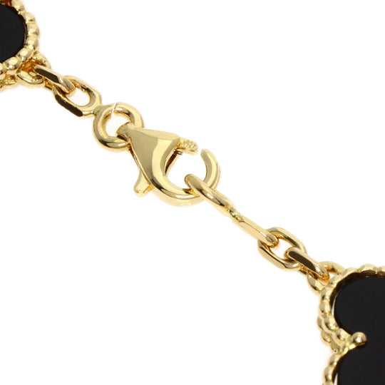 Van Cleef & Arpels bracelet 18K Yellow Gold gold Vintage Alhambra 5P Onyx Women Used Authentic