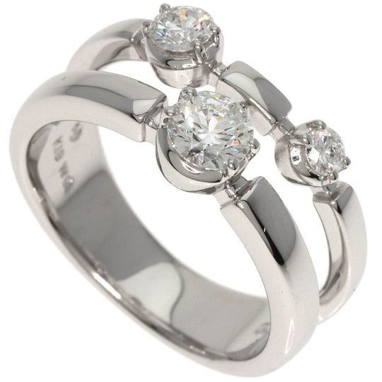 TASAKI Ring K18WG Silver Trilogy 3P Diamond