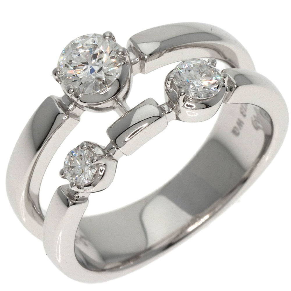 TASAKI Ring K18WG Silver Trilogy 3P Diamond