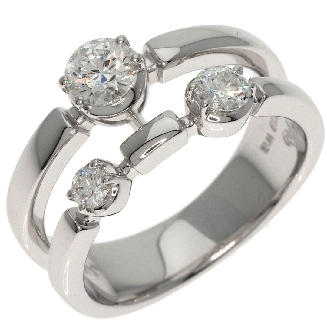 TASAKI Ring K18WG Silver Trilogy 3P Diamond