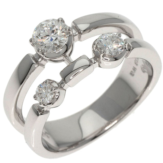 TASAKI Ring K18WG Silver Trilogy 3P Diamond