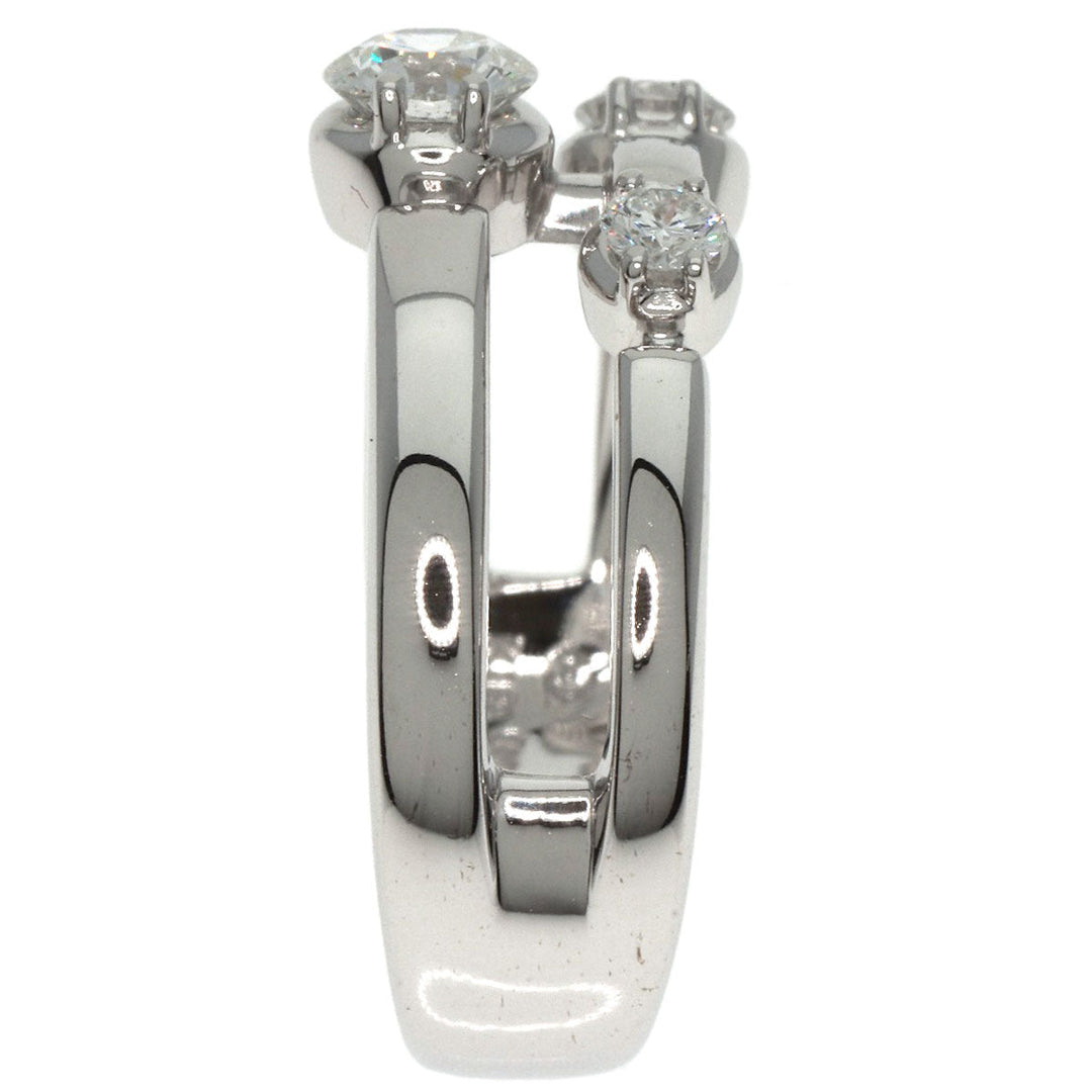 TASAKI Ring K18WG Silver Trilogy 3P Diamond