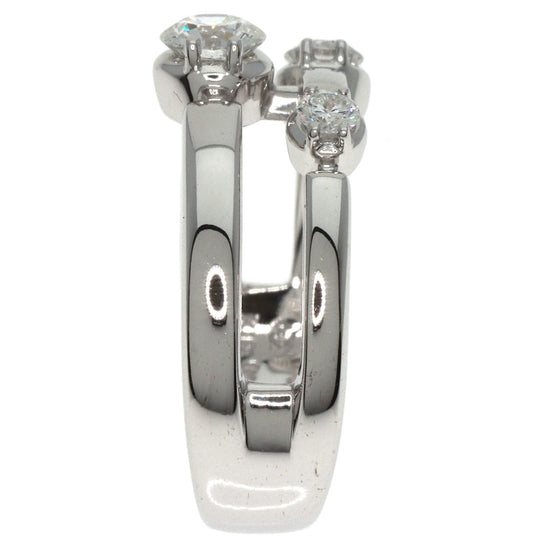 TASAKI Ring K18WG Silver Trilogy 3P Diamond