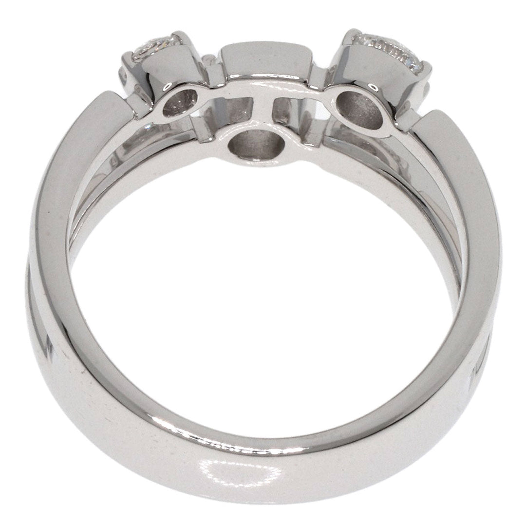 TASAKI Ring K18WG Silver Trilogy 3P Diamond