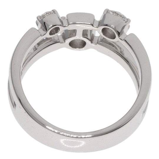 TASAKI Ring K18WG Silver Trilogy 3P Diamond
