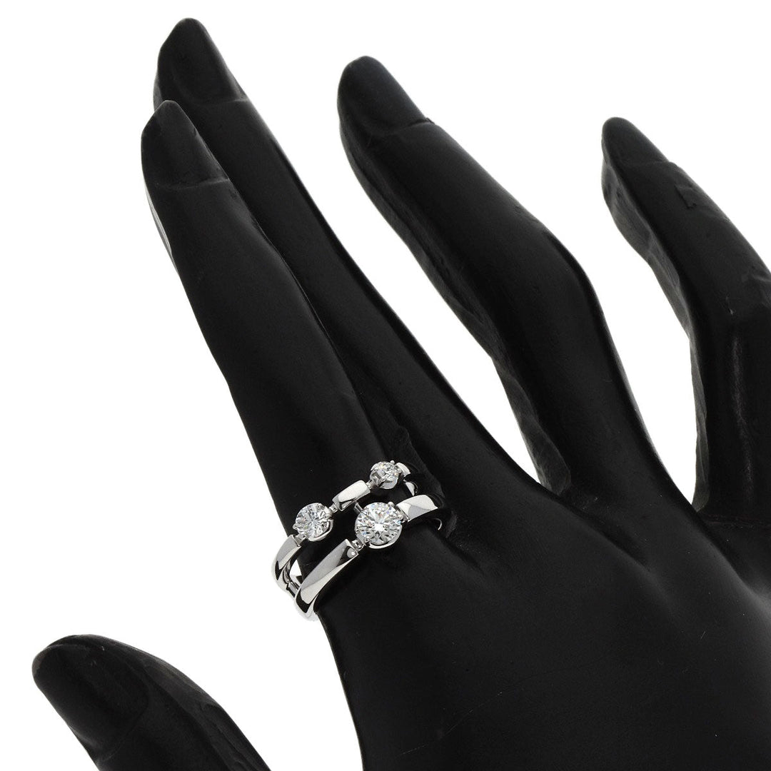 TASAKI Ring K18WG Silver Trilogy 3P Diamond