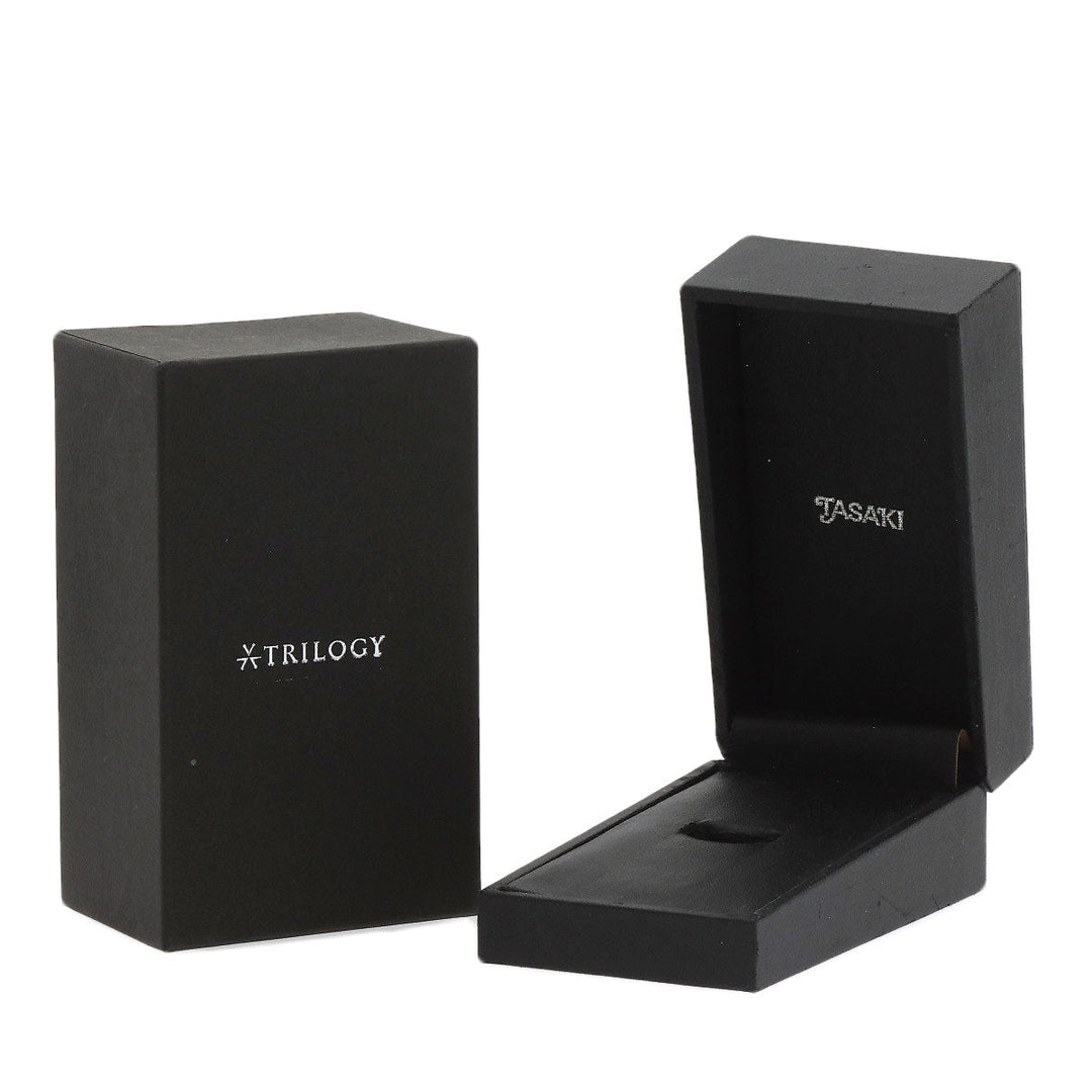 TASAKI Ring K18WG Silver Trilogy 3P Diamond