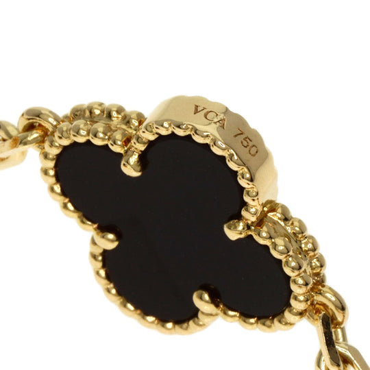 Van Cleef & Arpels bracelet 18K Yellow Gold gold Vintage Alhambra Onyx Women Used Authentic