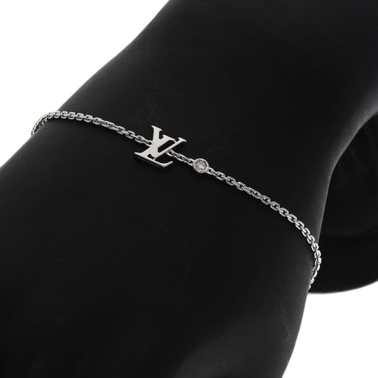 LOUIS VUITTON bracelet K18WG Silver Ideal Blossom Diamond LV Women Used Authentic