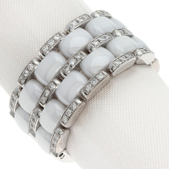 CHANEL Ring K18WG Silver Ultra Ring Large Diamond #60 Women Used Authentic