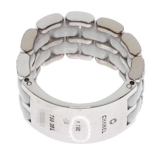 CHANEL Ring K18WG Silver Ultra Ring Large Diamond #60 Women Used Authentic