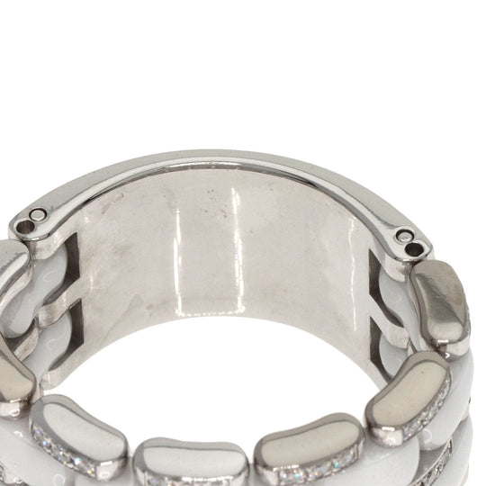 CHANEL Ring K18WG Silver Ultra Ring Large Diamond #60 Women Used Authentic