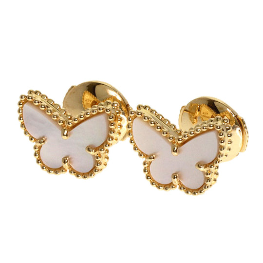 Van Cleef & Arpels Pierce 18K Yellow Gold gold Sweet Alhambra Papillon Women Used Authentic